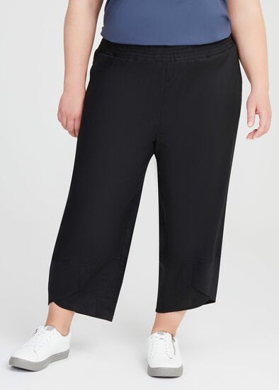 Plus Size Petite Linen Del Ray Crop Pant