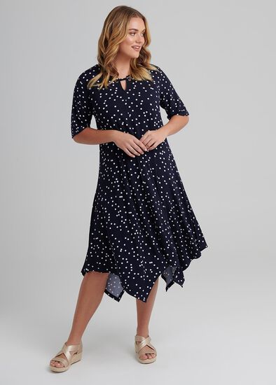 Plus Size Shibori Spot Dress