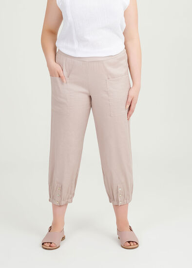 Plus Size Easy Linen Crop Pant