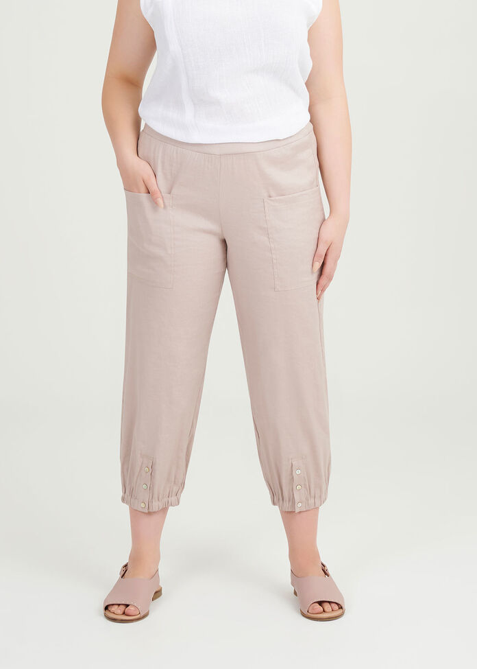 Easy Linen Crop Pant, , hi-res