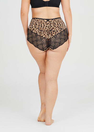 Plus Size Animal Lace Keyhole Brief