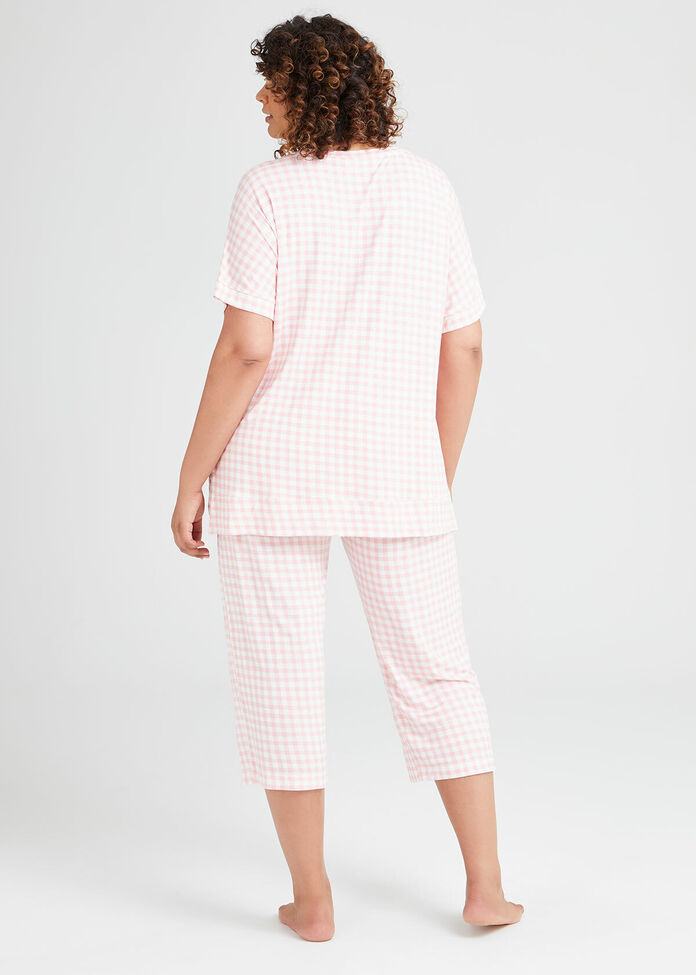 Bamboo Gingham Pyjama Top, , hi-res