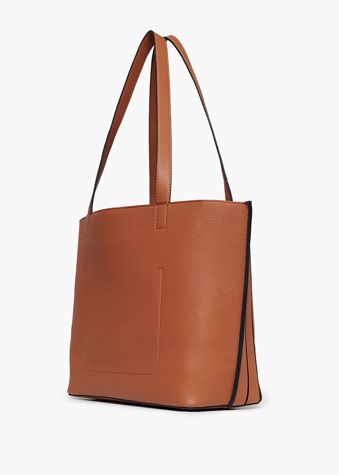 Tegan Tan Pleated Tote, , hi-res