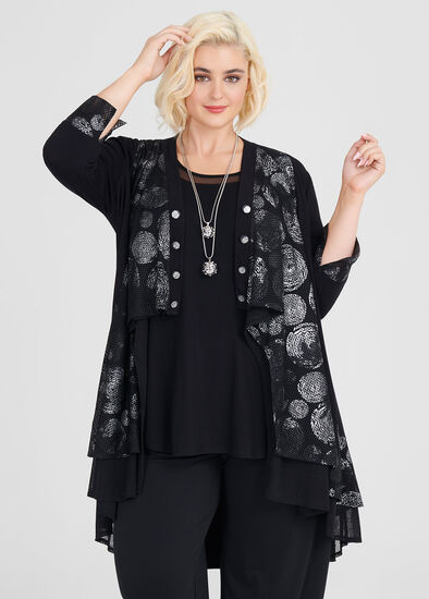 Plus Size Reflection Natural Cardigan