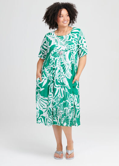 Plus Size Cotton Tropics Dress