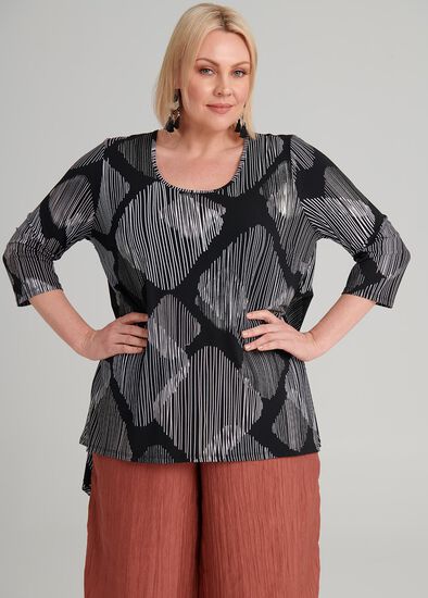 Plus Size Jali Print Top