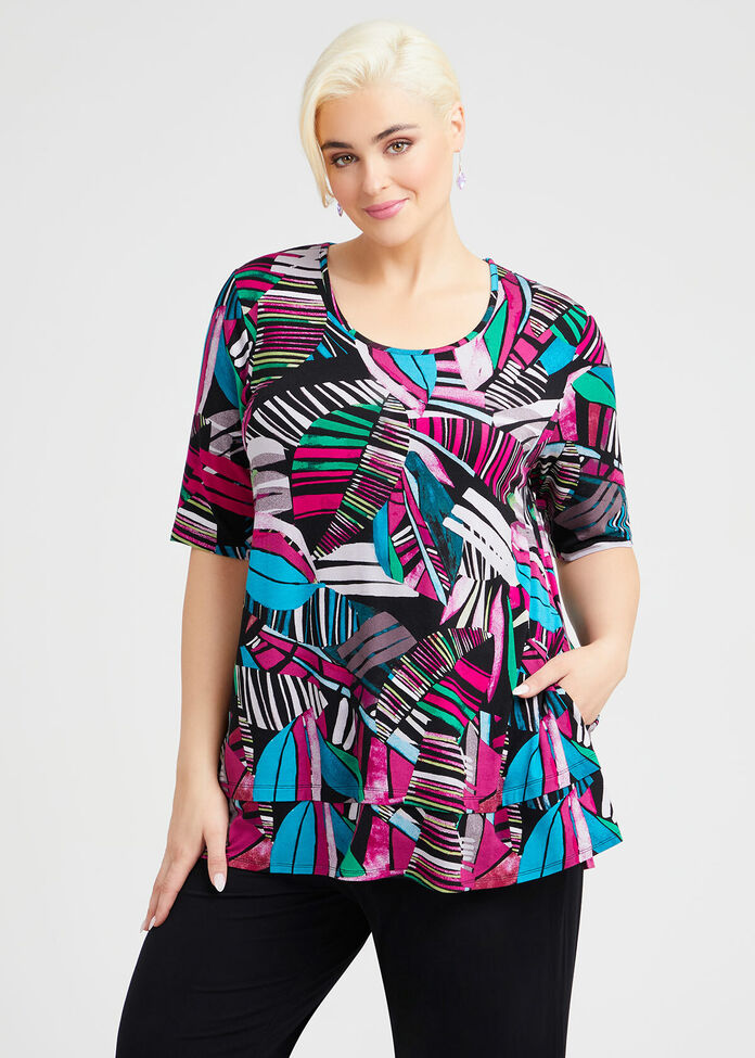 Bamboo Floral Geo Top, , hi-res