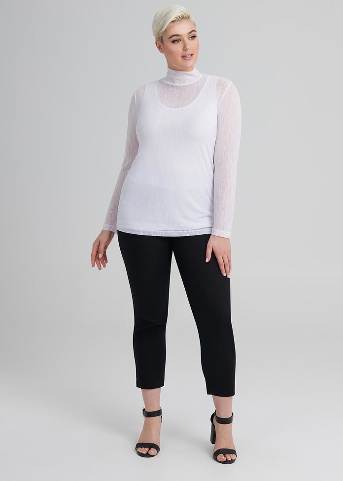 High Neck Mesh Top, , hi-res