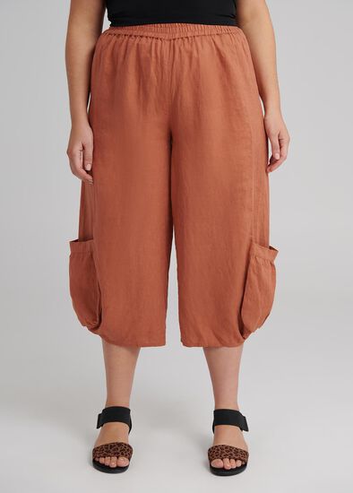 Plus Size The Easy Linen Crop Pant