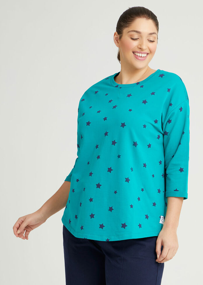 Organic Star 3/4 Sleeve Sweat, , hi-res