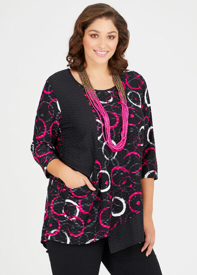 Plus Size Circle Jacquard Top