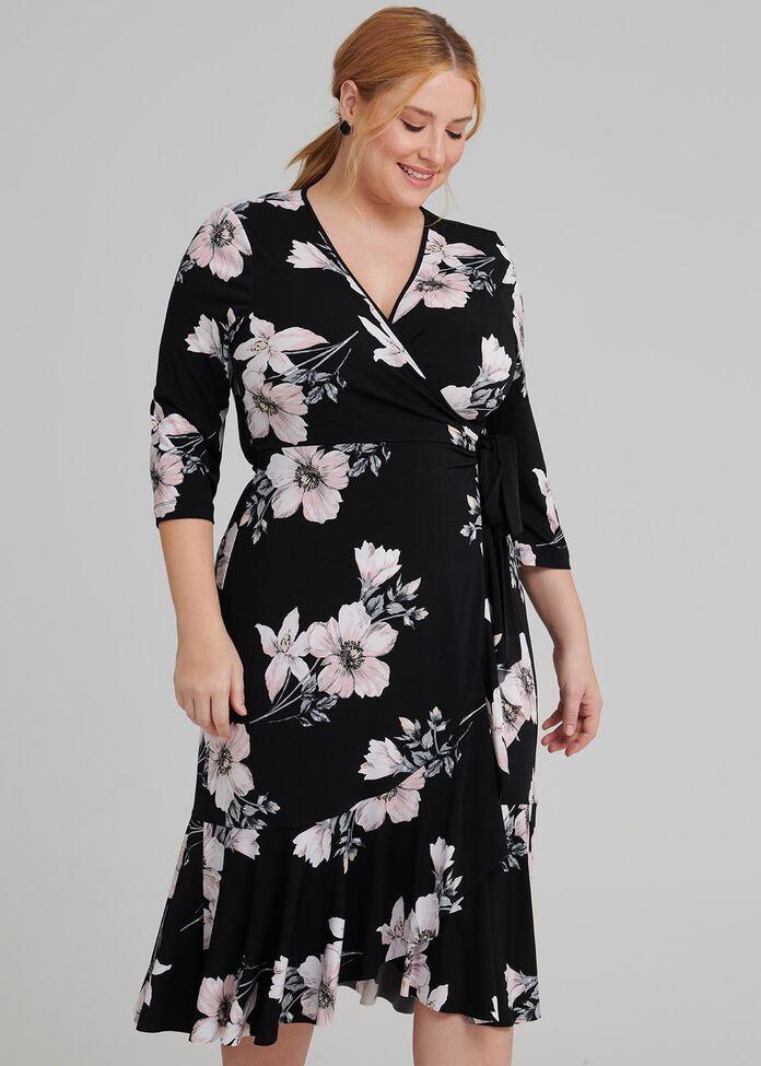 Charlotte Wrap Dress, , hi-res