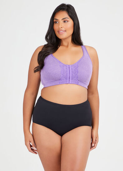 Plus Size Wirefree Lace Trim Bra