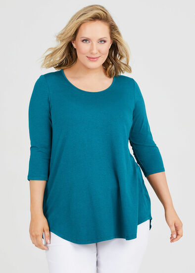 Plus Size Bamboo Base 3/4 Sleeve Top