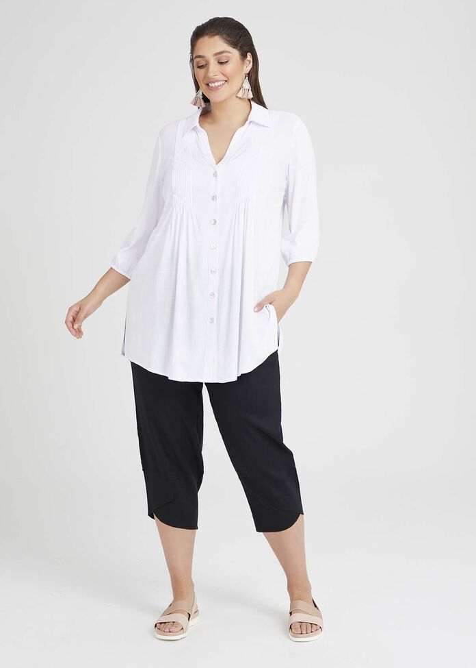 Linen Del Ray Crop Pant, , hi-res