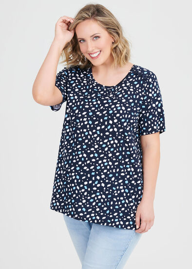 Plus Size Cotton Mix Terrazzo Top