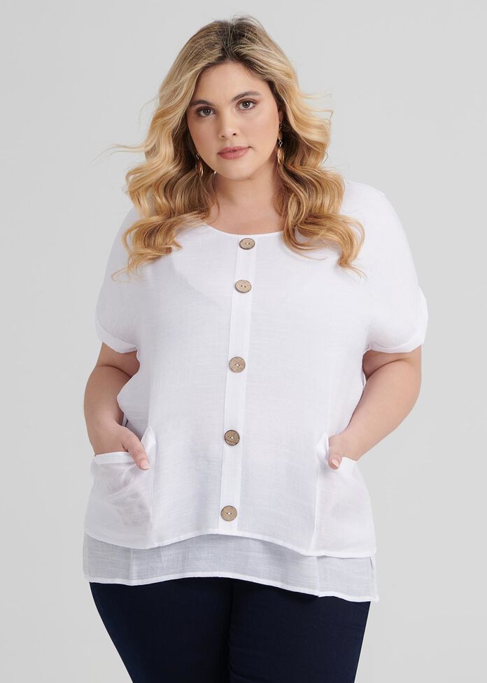 Buttons Relaxed Top, , hi-res