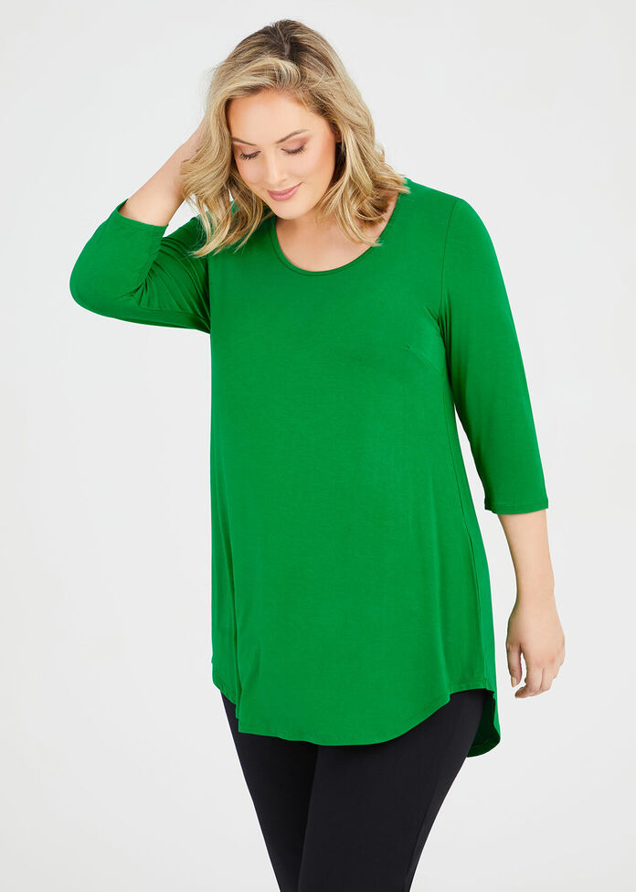 Bamboo Base 3/4 Sleeve Top, , hi-res