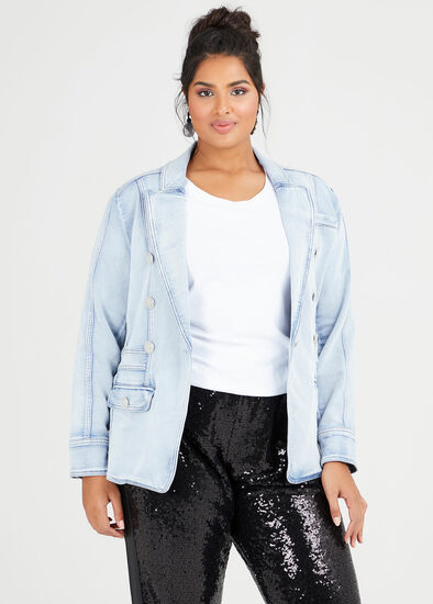 Plus Size Elle Denim Blazer