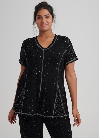 Plus Size Foil Spot Pj Tee