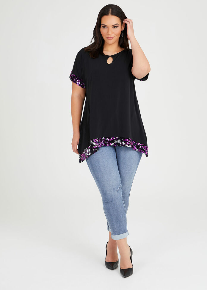 Purple Amethyst Sequin Top, , hi-res