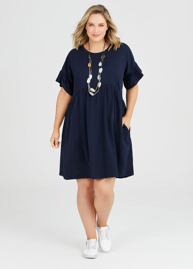 Plus Size Organic Frill Sleeve Dress