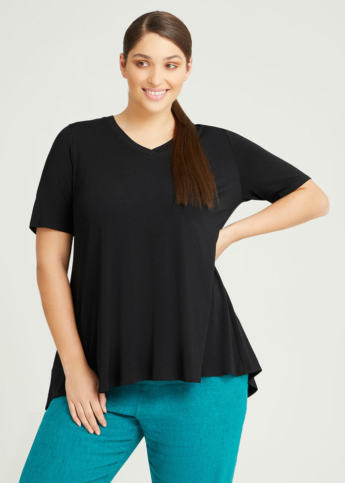 Bamboo Habitual Vneck Top, , hi-res