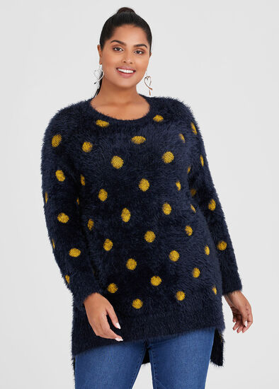 Plus Size Fluffy Spot Jumper