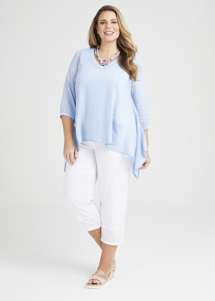 Linen Breezy Days Top, , hi-res