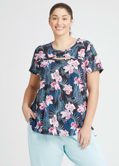 Plus Size Palm Print Active Top