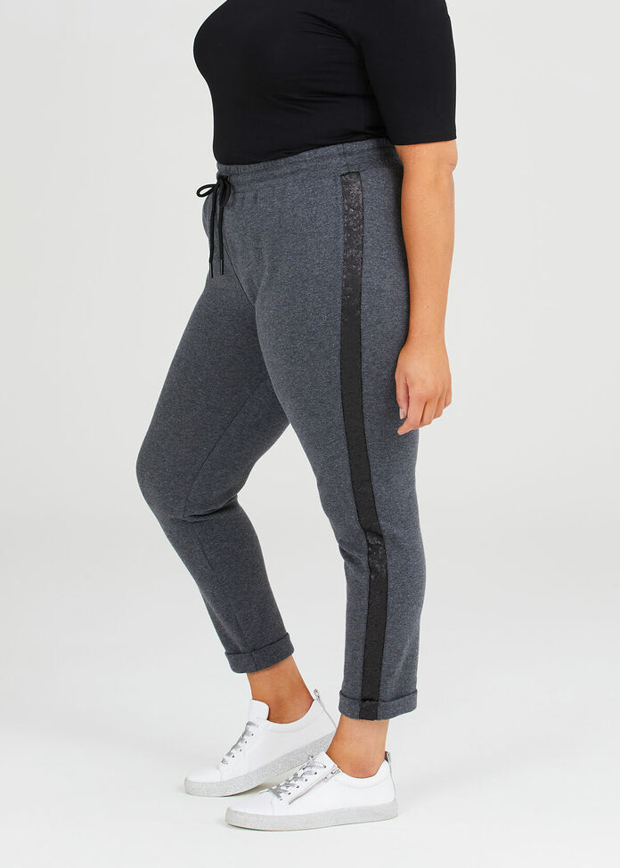 Sequin Trim Jogger, , hi-res