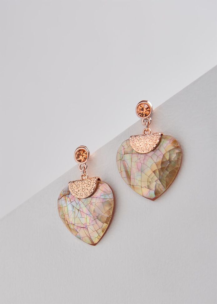 Russet Heart Earrings, , hi-res