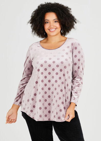 Plus Size Velour Spot Tunic