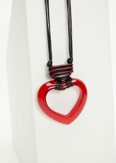 Red Resin Heart Necklace