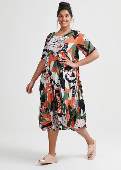 Plus Size Cotton Jungle Mix Dress