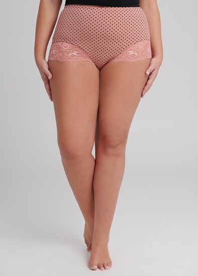 Plus Size Pin Dot Lace Brief