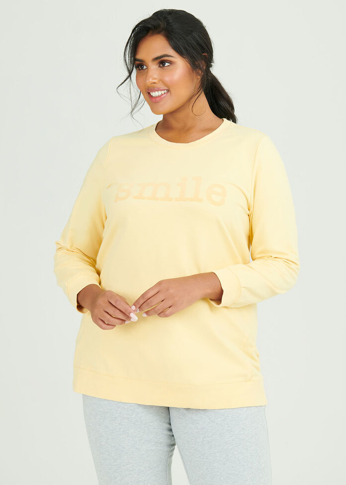 Organic Smile Sweat Top, , hi-res