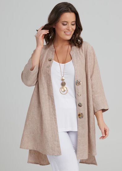 Plus Size Hellenic Linen Shirt