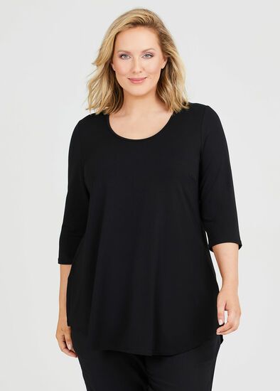 Plus Size Bamboo Base 3/4 Sleeve Top