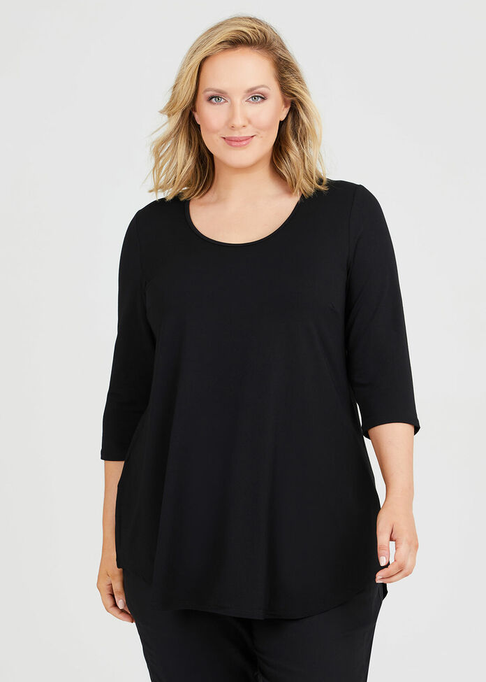 Bamboo Base 3/4 Sleeve Top, , hi-res