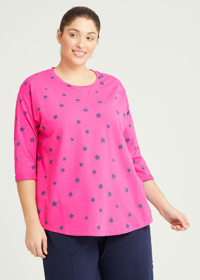 Organic Star 3/4 Sleeve Sweat, , hi-res