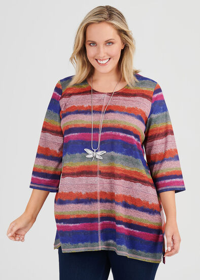 Plus Size Cosy Stripe Top