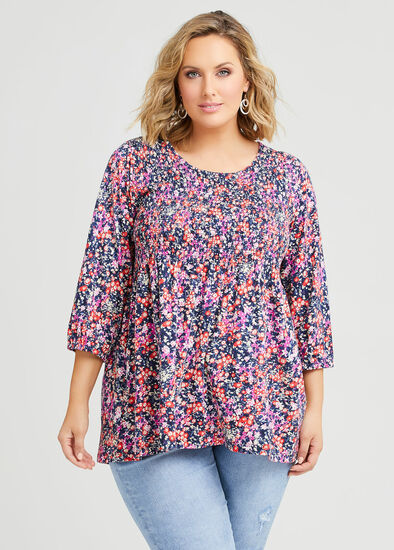 Plus Size Organic Pastel Ditsy Top