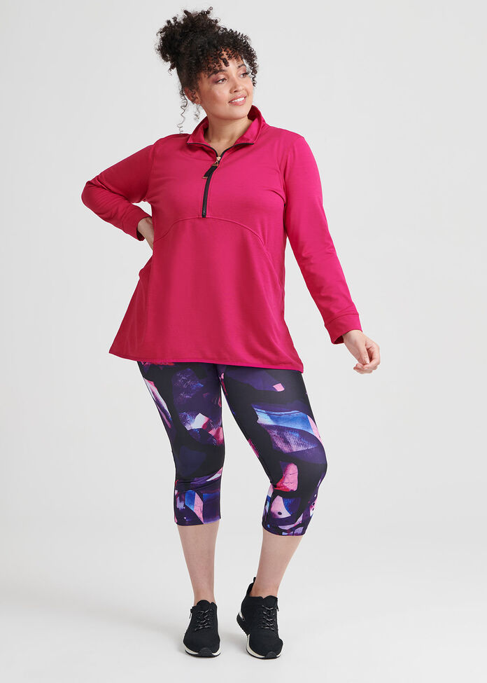 Spacedye Zip Active Top, , hi-res