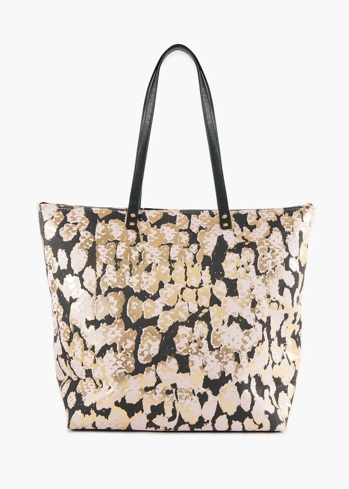 Abstract Snake Print Tote, , hi-res