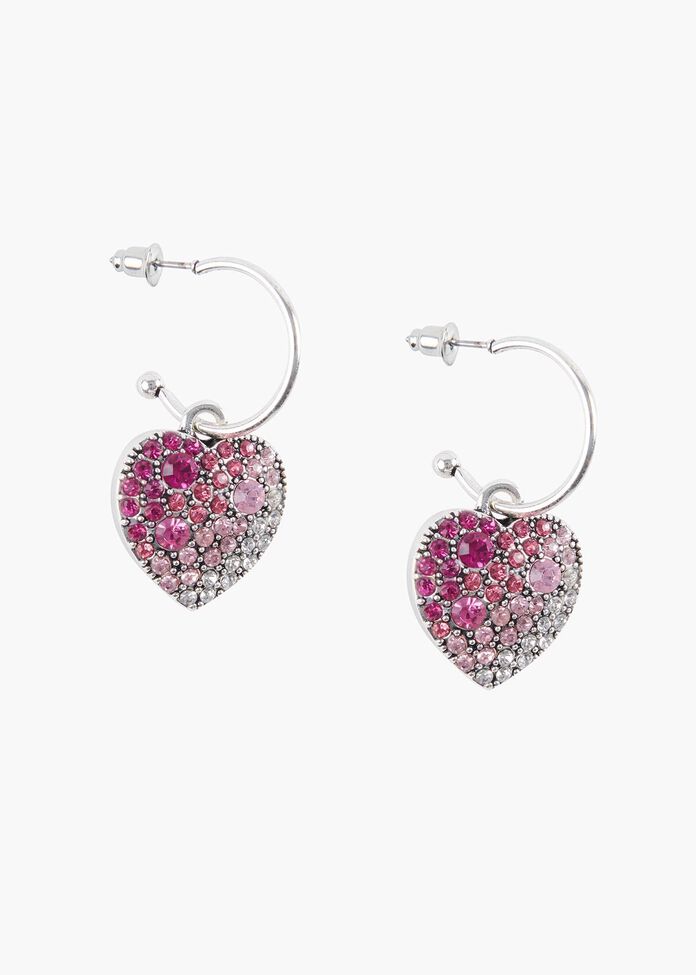 Graduated Heart Earrings, , hi-res