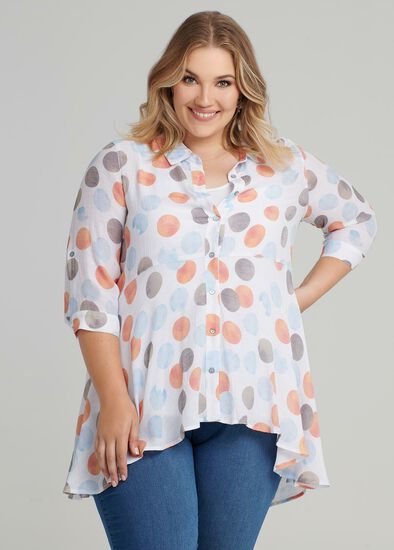 Plus Size Abstract Sunset Shirt