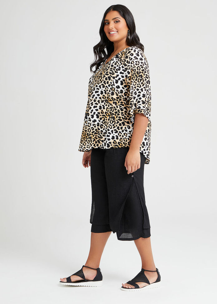 Natural Animalia Tie Neck Top, , hi-res