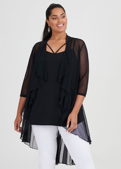 Plus Size Mesh Frilly Days Cardi