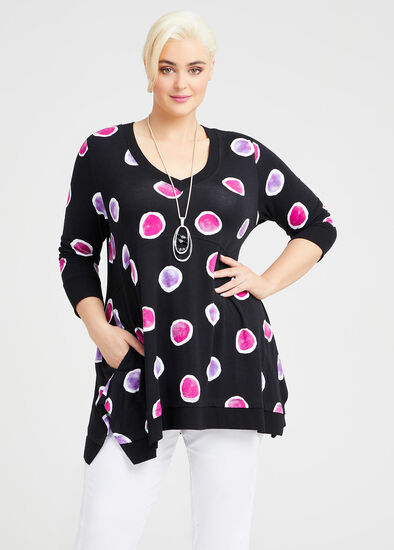 Plus Size Bamboo Circles Vneck Tunic